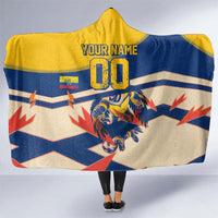 Personalized Ecuador Football Hooded Blanket Condor Vintage Grunge National Pride Soccer Mascot