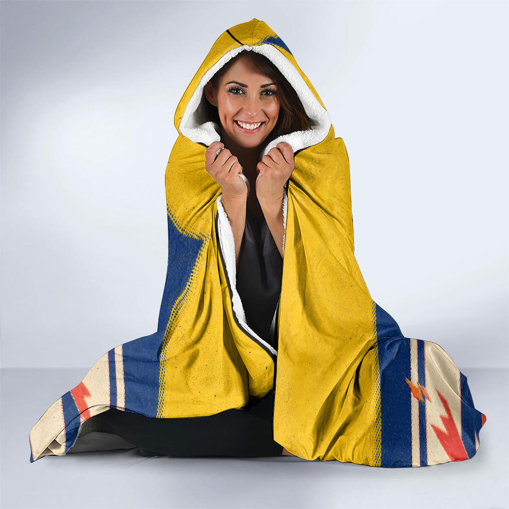 Personalized Ecuador Football Hooded Blanket Condor Vintage Grunge National Pride Soccer Mascot