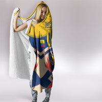 Personalized Ecuador Football Hooded Blanket Condor Vintage Grunge National Pride Soccer Mascot