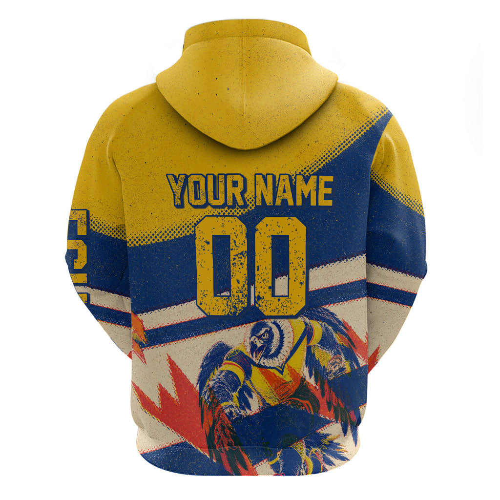 Personalized Ecuador Football Hoodie Condor Vintage Grunge National Pride Soccer Mascot