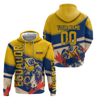 Personalized Ecuador Football Hoodie Condor Vintage Grunge National Pride Soccer Mascot