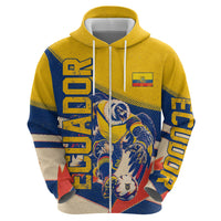 Personalized Ecuador Football Hoodie Condor Vintage Grunge National Pride Soccer Mascot