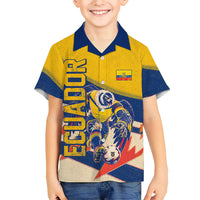 Personalized Ecuador Football Kid Hawaiian Shirt Condor Vintage Grunge National Pride Soccer Mascot