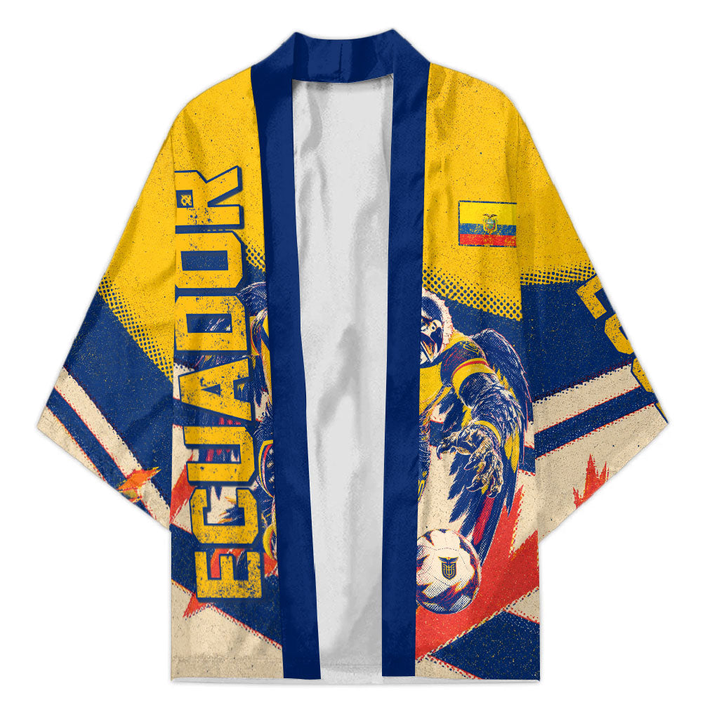Personalized Ecuador Football Kimono Condor Vintage Grunge National Pride Soccer Mascot