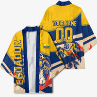 Personalized Ecuador Football Kimono Condor Vintage Grunge National Pride Soccer Mascot