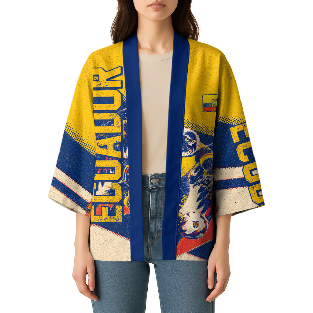 Personalized Ecuador Football Kimono Condor Vintage Grunge National Pride Soccer Mascot
