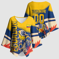Personalized Ecuador Football Kimono Sleeve Blouse Condor Vintage Grunge National Pride Soccer Mascot