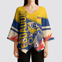 Personalized Ecuador Football Kimono Sleeve Blouse Condor Vintage Grunge National Pride Soccer Mascot