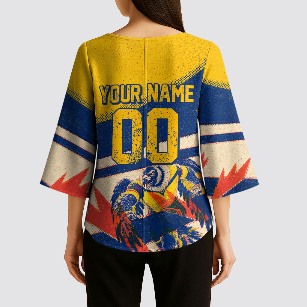 Personalized Ecuador Football Kimono Sleeve Blouse Condor Vintage Grunge National Pride Soccer Mascot