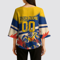 Personalized Ecuador Football Kimono Sleeve Blouse Condor Vintage Grunge National Pride Soccer Mascot