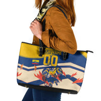 Personalized Ecuador Football Leather Tote Bag Condor Vintage Grunge National Pride Soccer Mascot