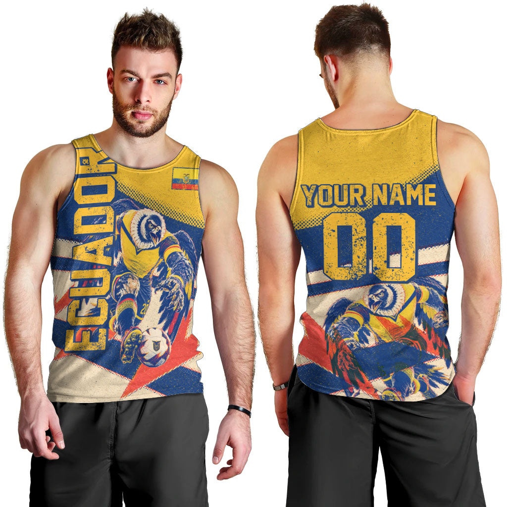 Personalized Ecuador Football Men Tank Top Condor Vintage Grunge National Pride Soccer Mascot