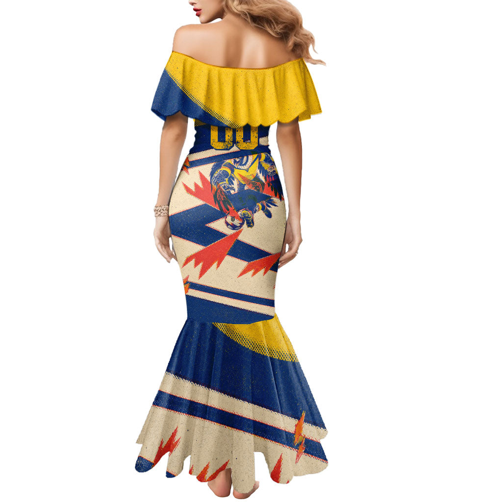 Personalized Ecuador Football Mermaid Dress Condor Vintage Grunge National Pride Soccer Mascot
