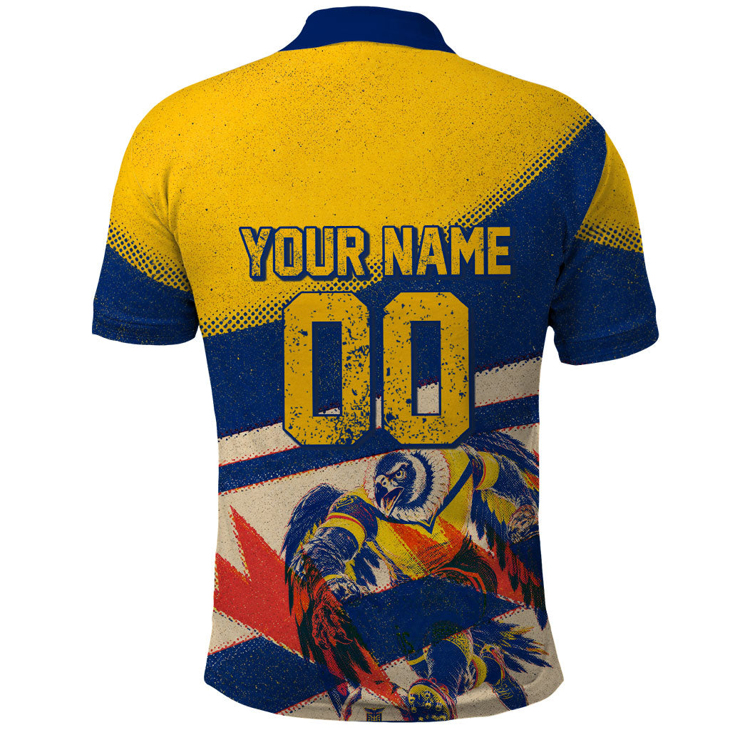 Personalized Ecuador Football Polo Shirt Condor Vintage Grunge National Pride Soccer Mascot