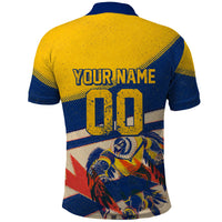 Personalized Ecuador Football Polo Shirt Condor Vintage Grunge National Pride Soccer Mascot