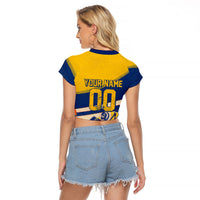 Personalized Ecuador Football Raglan Cropped T Shirt Condor Vintage Grunge National Pride Soccer Mascot