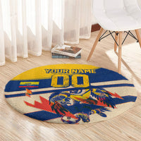Personalized Ecuador Football Round Carpet Condor Vintage Grunge National Pride Soccer Mascot
