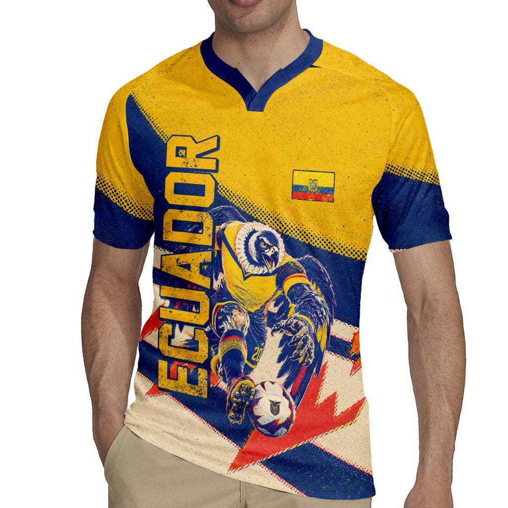 Personalized Ecuador Football Rugby Jersey Condor Vintage Grunge National Pride Soccer Mascot