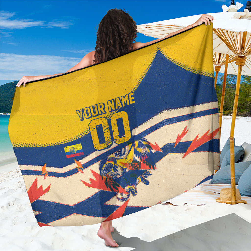Personalized Ecuador Football Sarong Condor Vintage Grunge National Pride Soccer Mascot