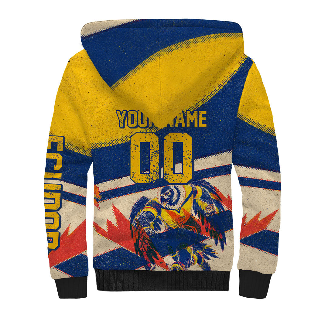 Personalized Ecuador Football Sherpa Hoodie Condor Vintage Grunge National Pride Soccer Mascot