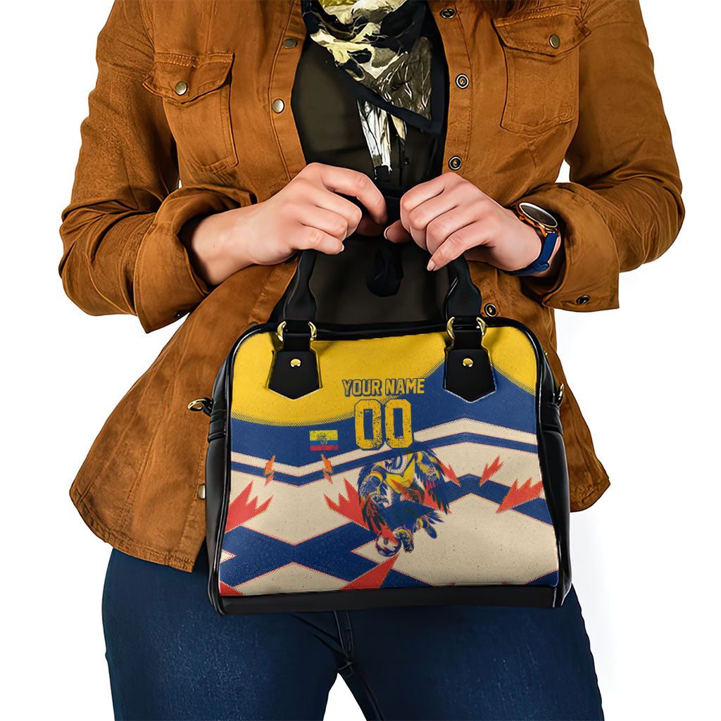 Personalized Ecuador Football Shoulder Handbag Condor Vintage Grunge National Pride Soccer Mascot