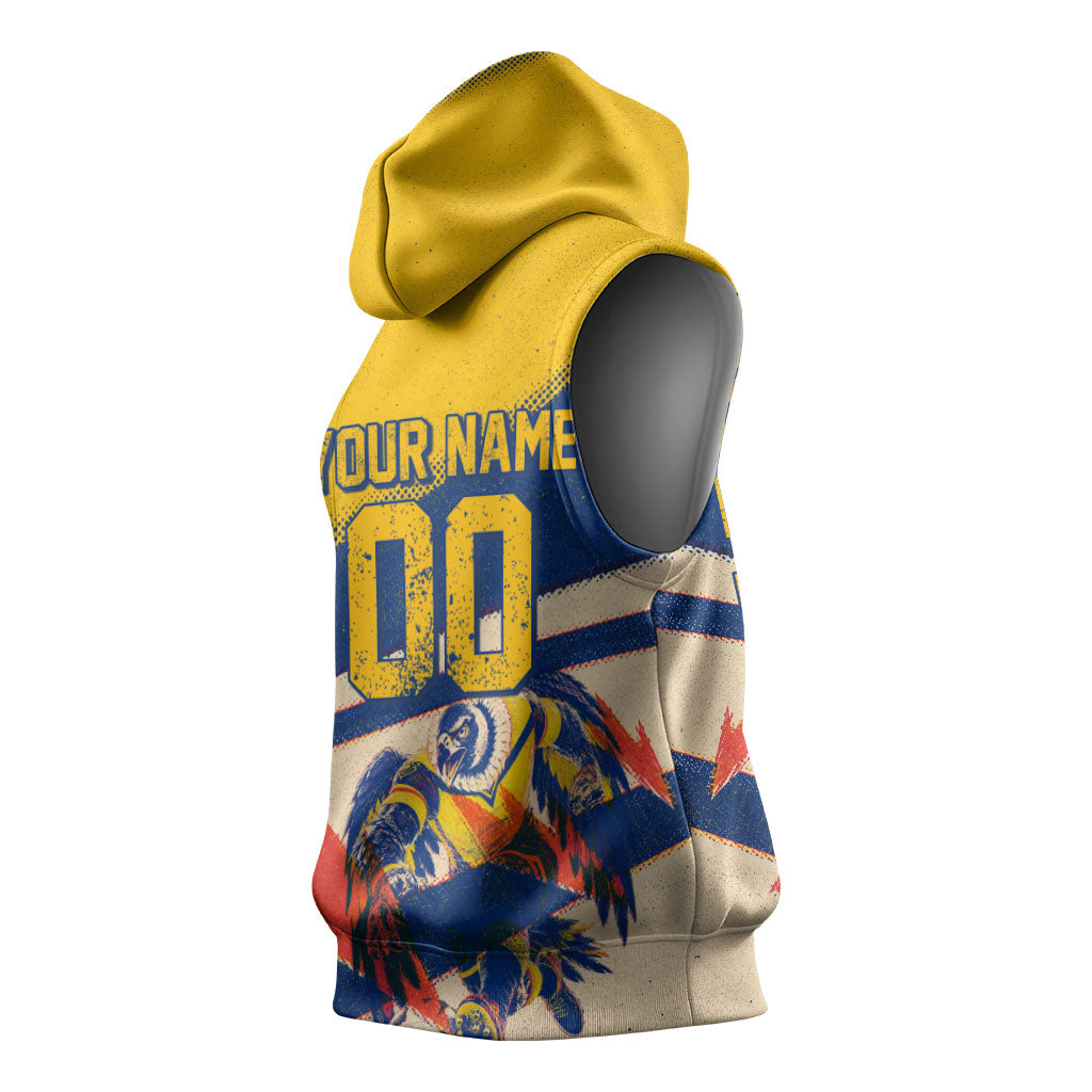 Personalized Ecuador Football Sleeveless Hoodie Condor Vintage Grunge National Pride Soccer Mascot