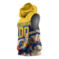 Personalized Ecuador Football Sleeveless Hoodie Condor Vintage Grunge National Pride Soccer Mascot