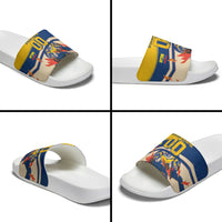 Personalized Ecuador Football Slide Sandals Condor Vintage Grunge National Pride Soccer Mascot