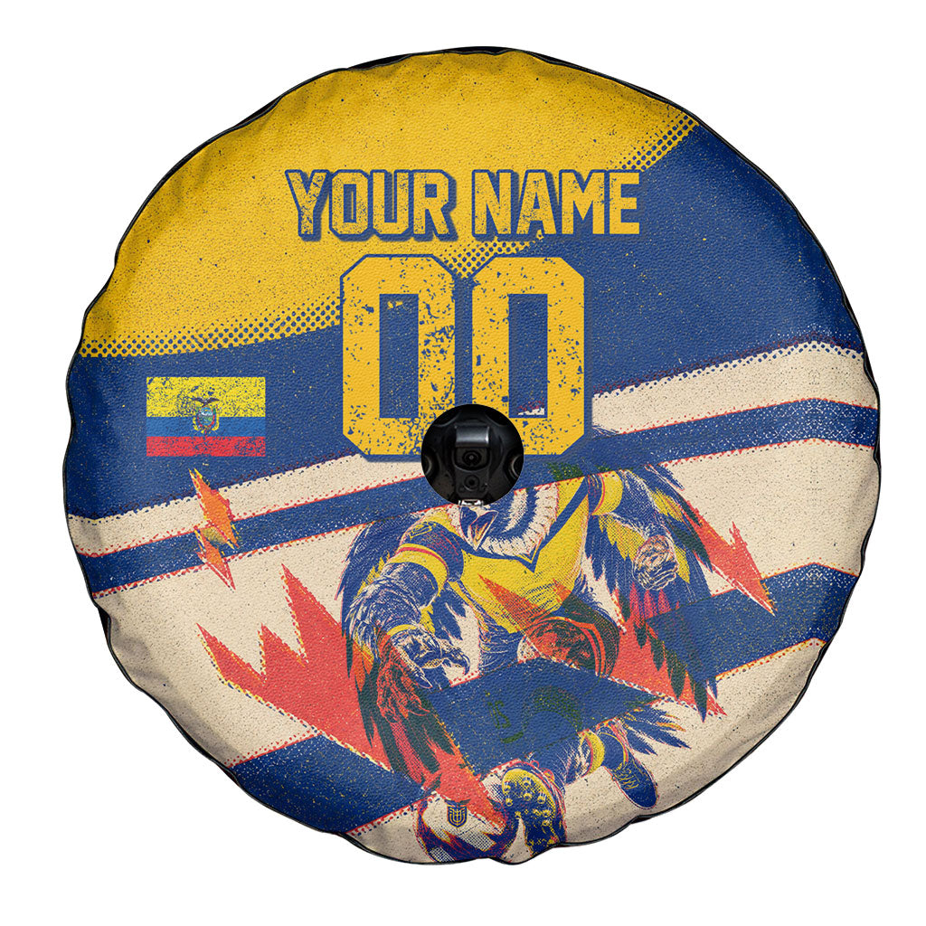 Personalized Ecuador Football Spare Tire Cover Condor Vintage Grunge National Pride Soccer Mascot