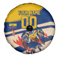 Personalized Ecuador Football Spare Tire Cover Condor Vintage Grunge National Pride Soccer Mascot