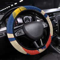 Ecuador Football Steering Wheel Cover Condor Vintage Grunge National Pride Soccer Mascot