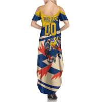 Personalized Ecuador Football Summer Maxi Dress Condor Vintage Grunge National Pride Soccer Mascot