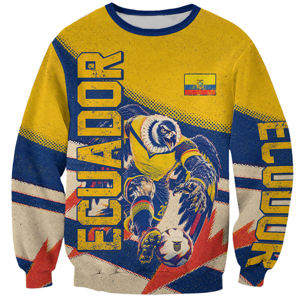Personalized Ecuador Football Sweatshirt Condor Vintage Grunge National Pride Soccer Mascot