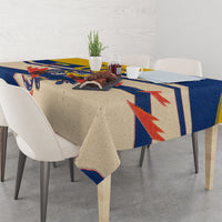 Personalized Ecuador Football Tablecloth Condor Vintage Grunge National Pride Soccer Mascot
