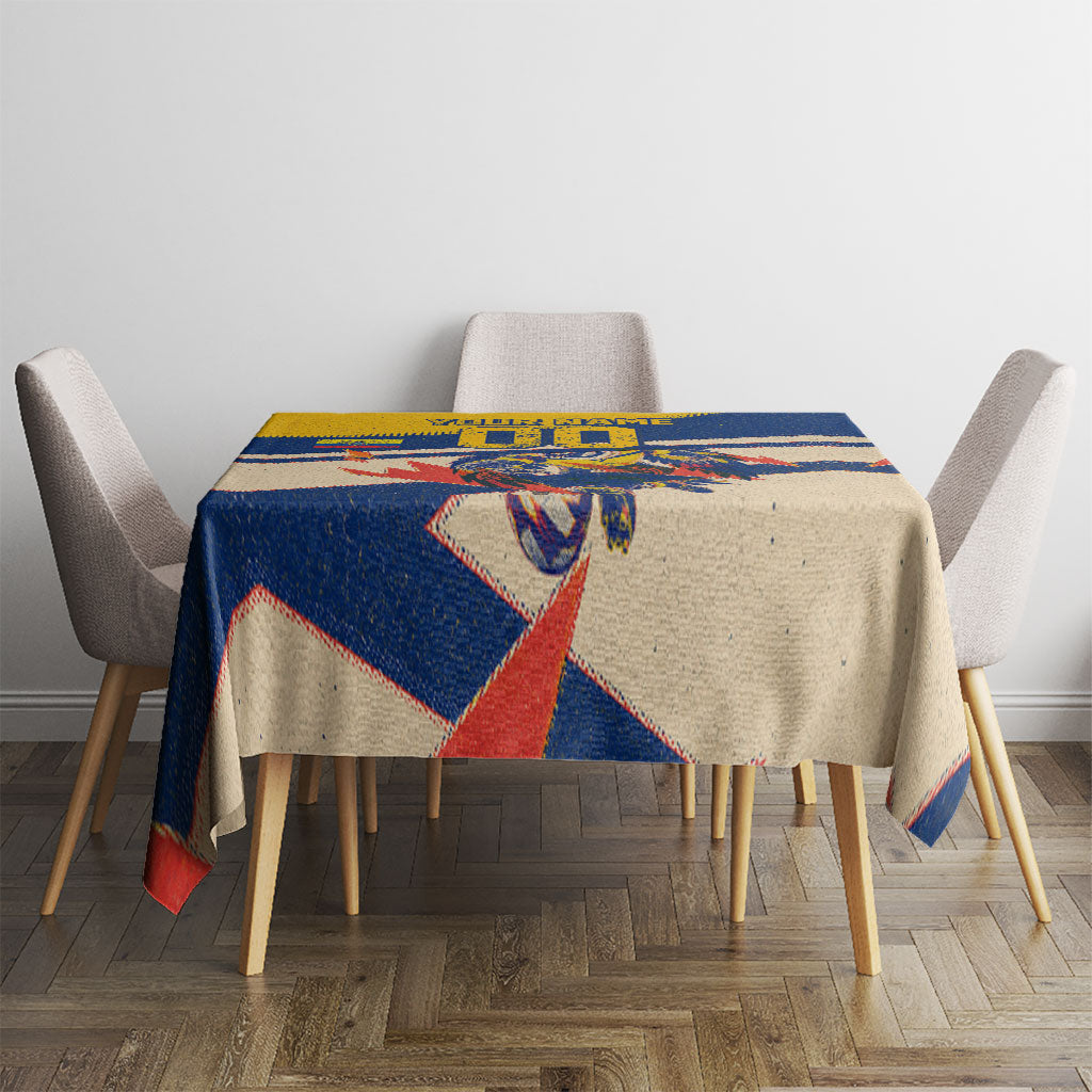 Personalized Ecuador Football Tablecloth Condor Vintage Grunge National Pride Soccer Mascot