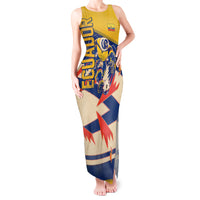 Personalized Ecuador Football Tank Maxi Dress Condor Vintage Grunge National Pride Soccer Mascot