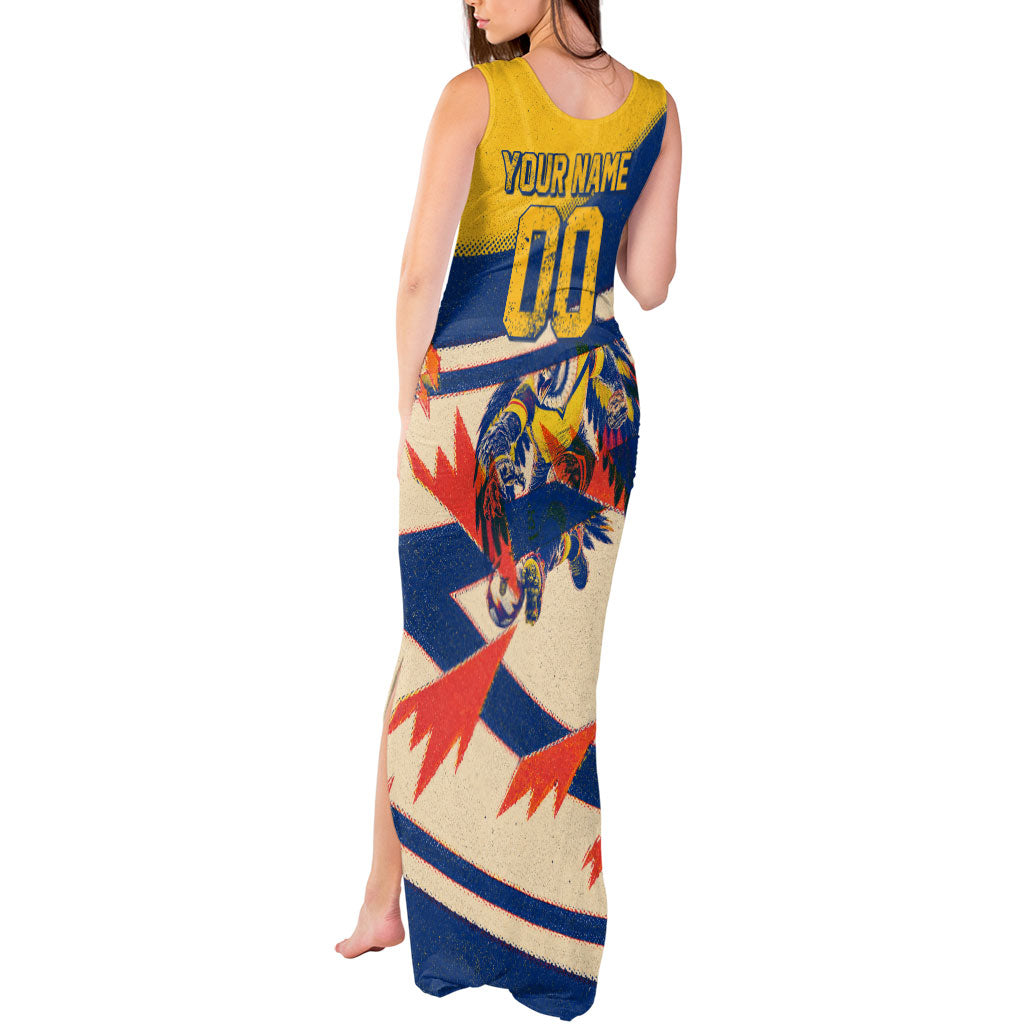 Personalized Ecuador Football Tank Maxi Dress Condor Vintage Grunge National Pride Soccer Mascot