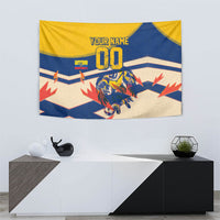 Personalized Ecuador Football Tapestry Condor Vintage Grunge National Pride Soccer Mascot