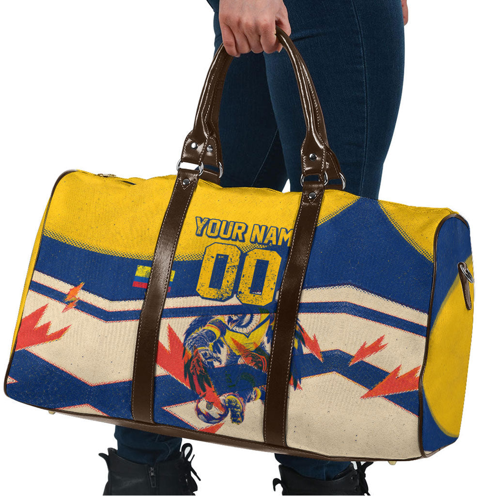 Personalized Ecuador Football Travel Bag Condor Vintage Grunge National Pride Soccer Mascot
