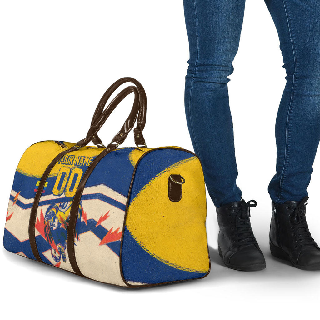 Personalized Ecuador Football Travel Bag Condor Vintage Grunge National Pride Soccer Mascot