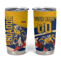 Personalized Ecuador Football Tumbler Cup Condor Vintage Grunge National Pride Soccer Mascot