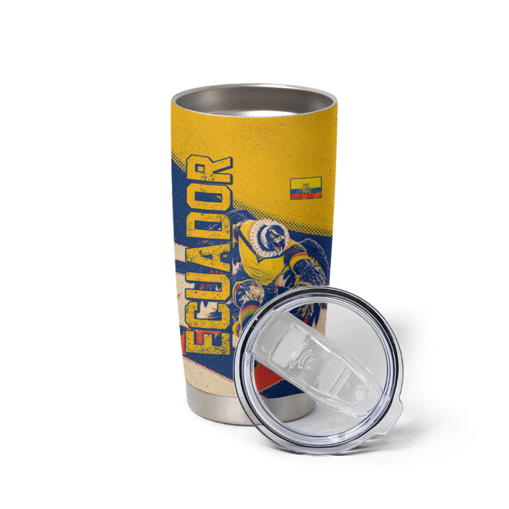 Personalized Ecuador Football Tumbler Cup Condor Vintage Grunge National Pride Soccer Mascot