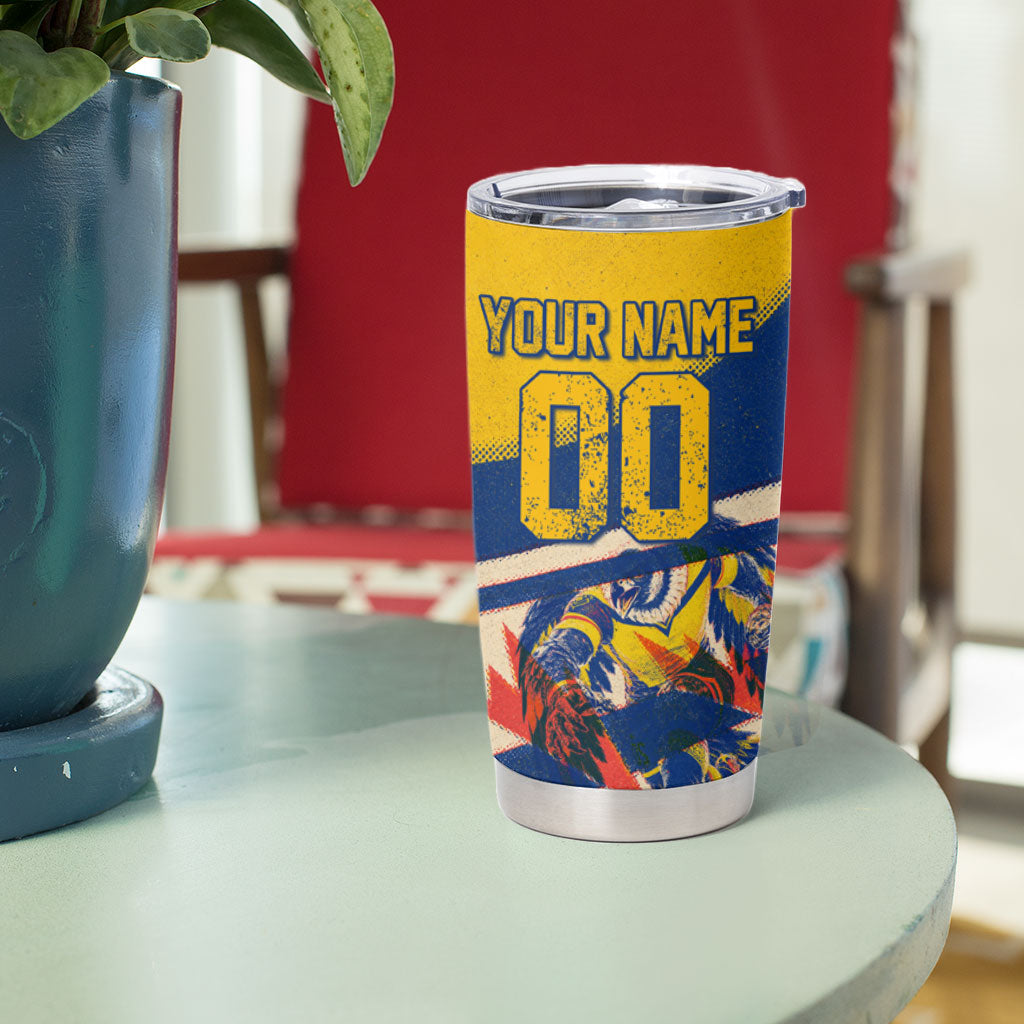 Personalized Ecuador Football Tumbler Cup Condor Vintage Grunge National Pride Soccer Mascot