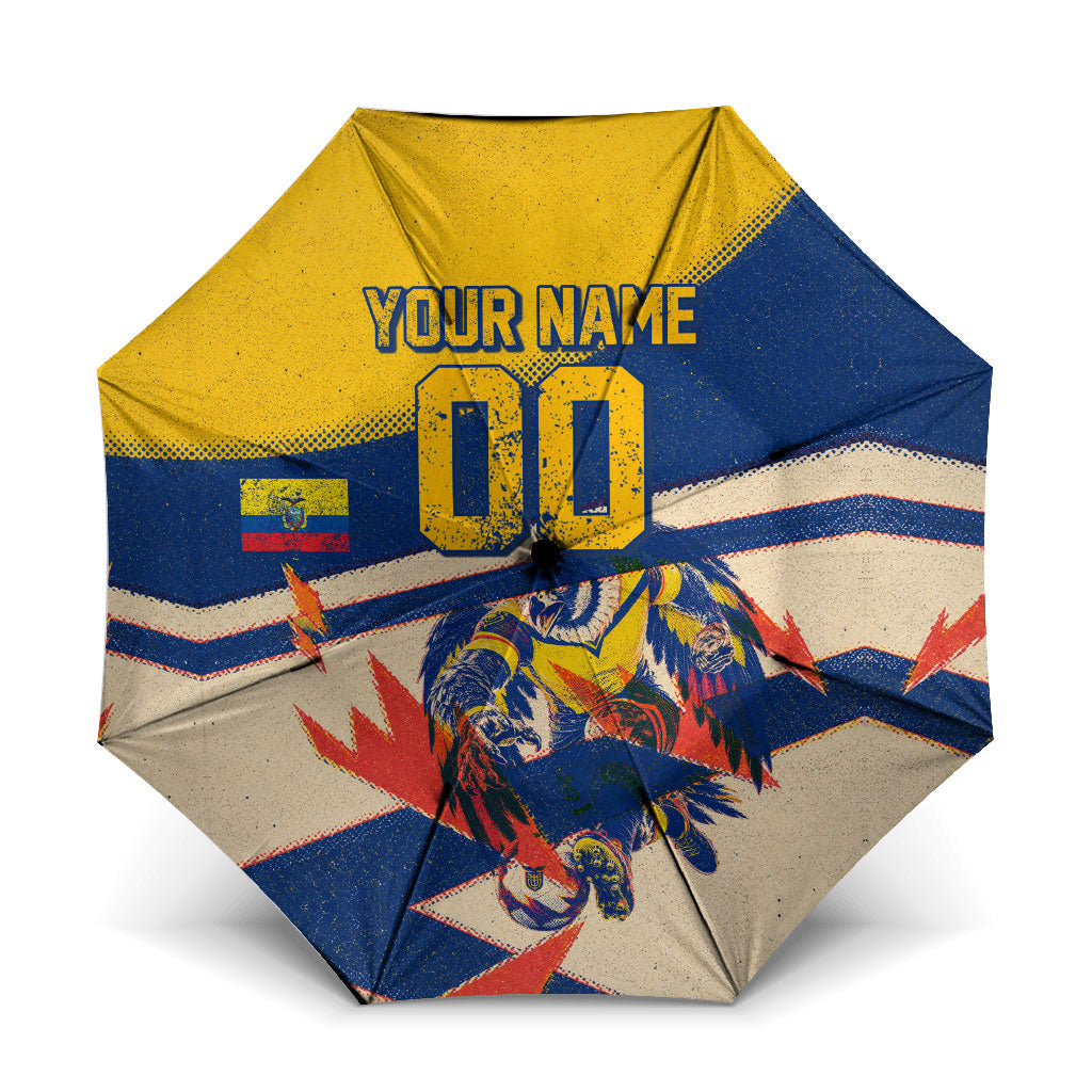 Personalized Ecuador Football Umbrella Condor Vintage Grunge National Pride Soccer Mascot