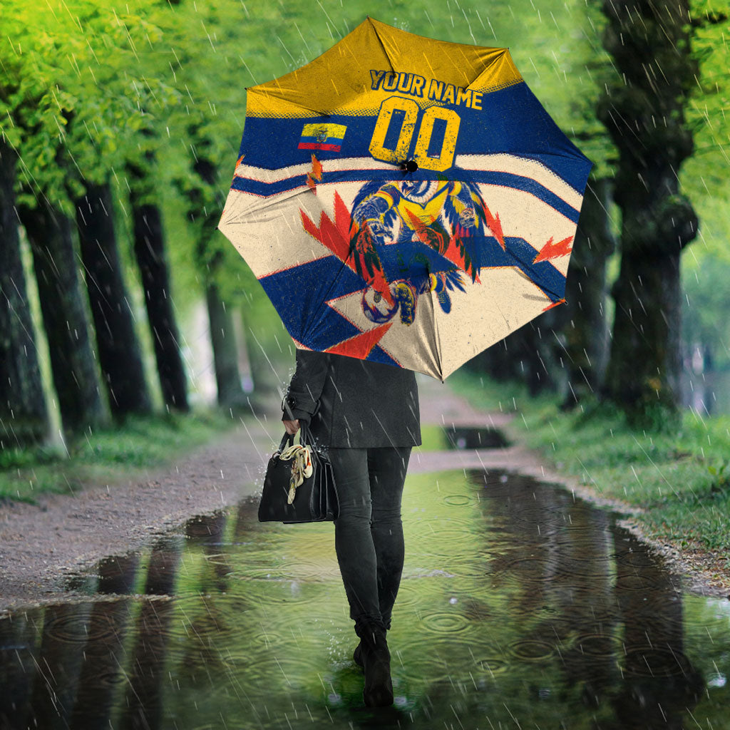 Personalized Ecuador Football Umbrella Condor Vintage Grunge National Pride Soccer Mascot