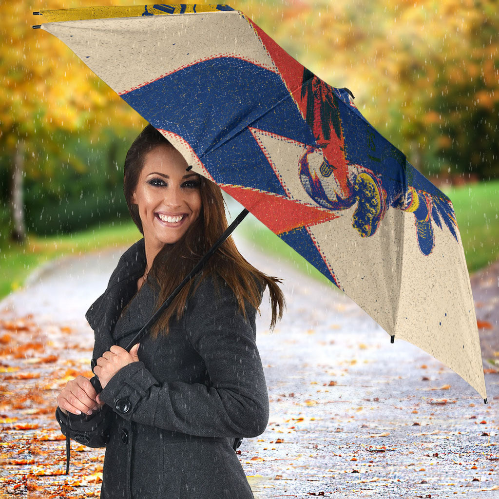 Personalized Ecuador Football Umbrella Condor Vintage Grunge National Pride Soccer Mascot