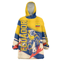 Personalized Ecuador Football Wearable Blanket Hoodie Condor Vintage Grunge National Pride Soccer Mascot