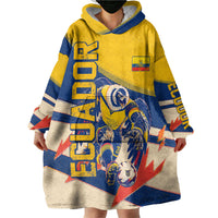 Personalized Ecuador Football Wearable Blanket Hoodie Condor Vintage Grunge National Pride Soccer Mascot