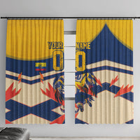 Personalized Ecuador Football Window Curtain Condor Vintage Grunge National Pride Soccer Mascot
