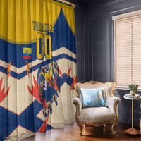 Personalized Ecuador Football Window Curtain Condor Vintage Grunge National Pride Soccer Mascot